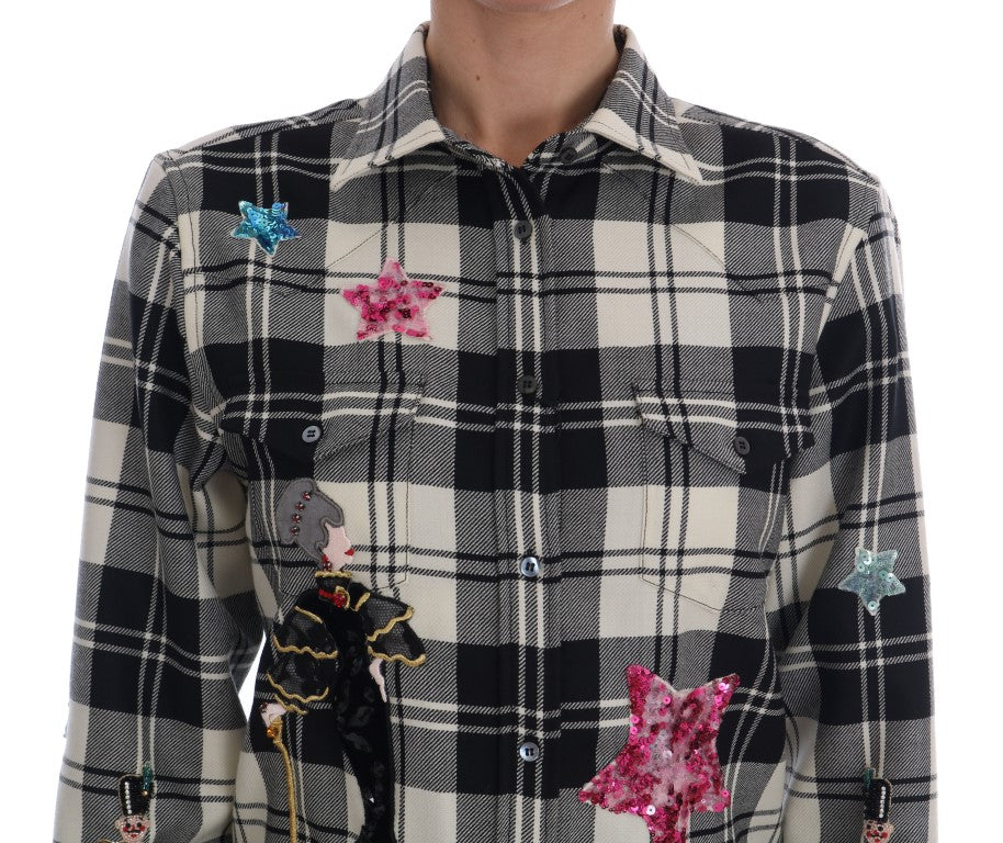 Schwarz Weiß Märchen Kristall Shirt