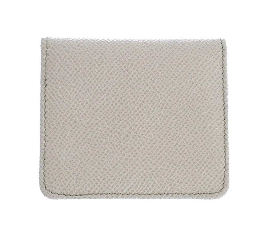 Weißes Dauphine Lederetui Brieftasche
