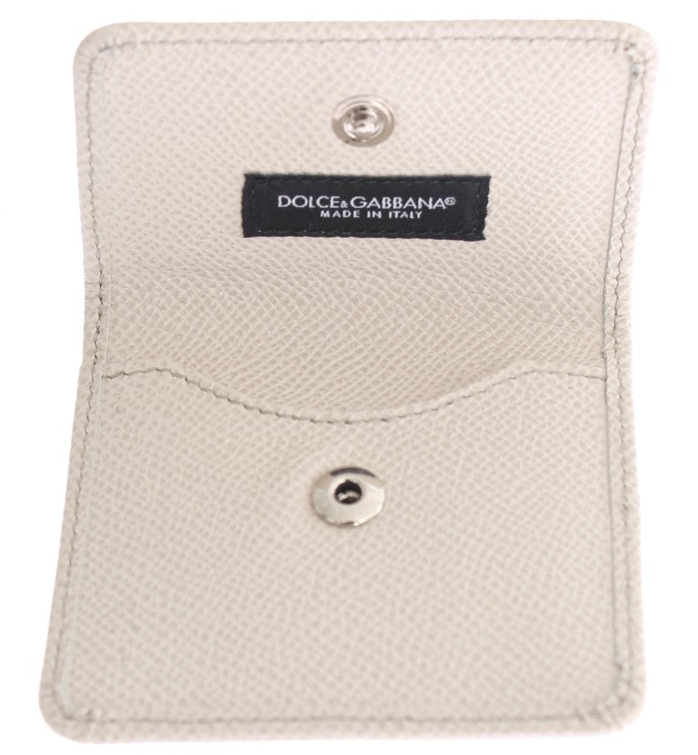 Weißes Dauphine Lederetui Brieftasche
