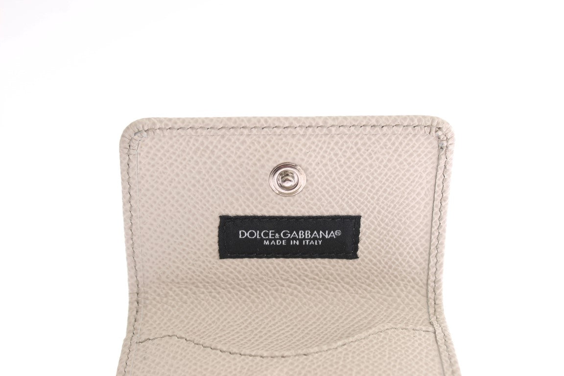 Weißes Dauphine Lederetui Brieftasche