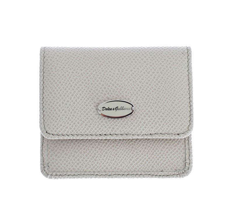 Weißes Dauphine Lederetui Brieftasche