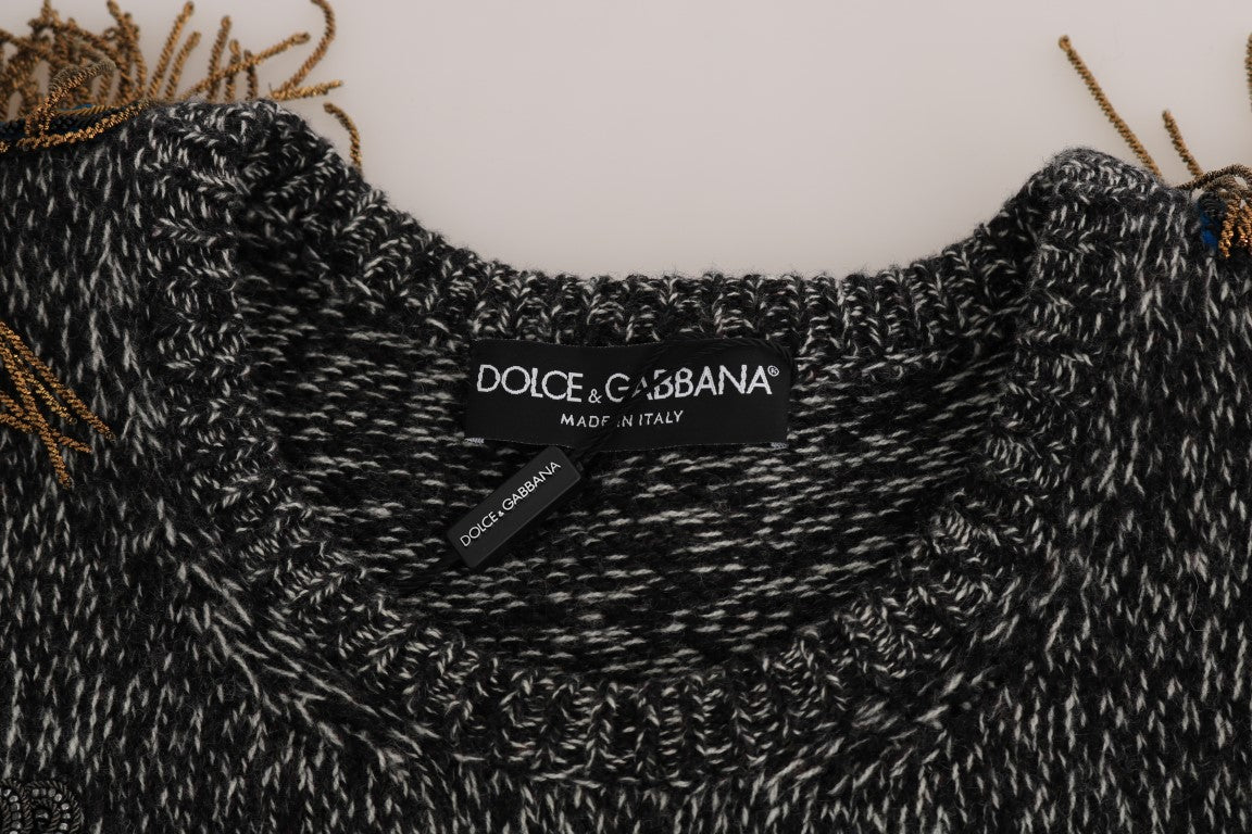 Grauer Pullover aus Wolle und Kaschmir