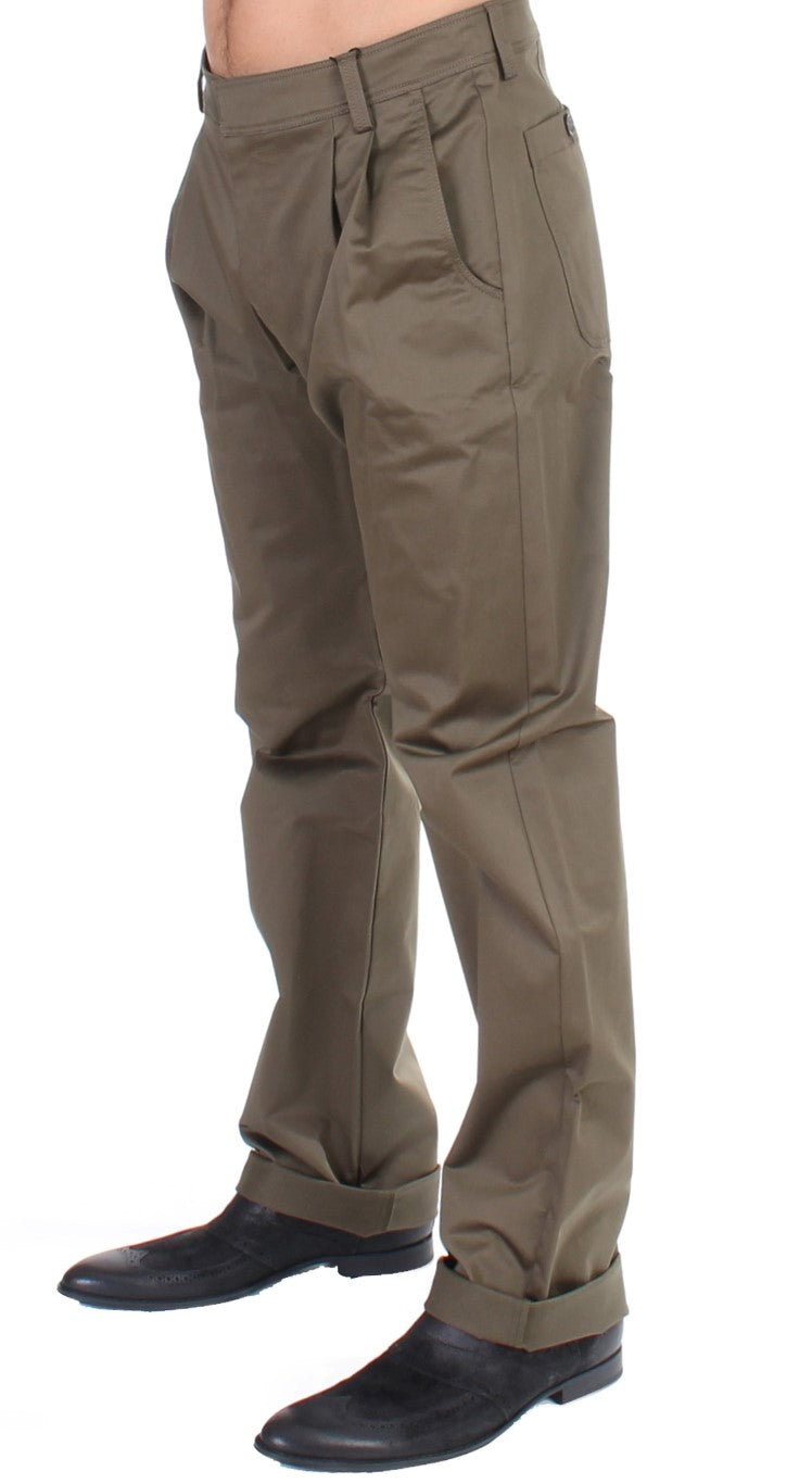 Grüne Cotton Stretch Comfort Fit Hose
