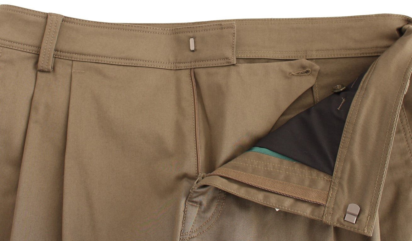Grüne Cotton Stretch Comfort Fit Hose