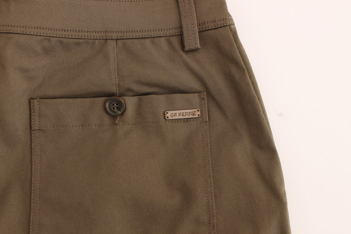 Grüne Cotton Stretch Comfort Fit Hose