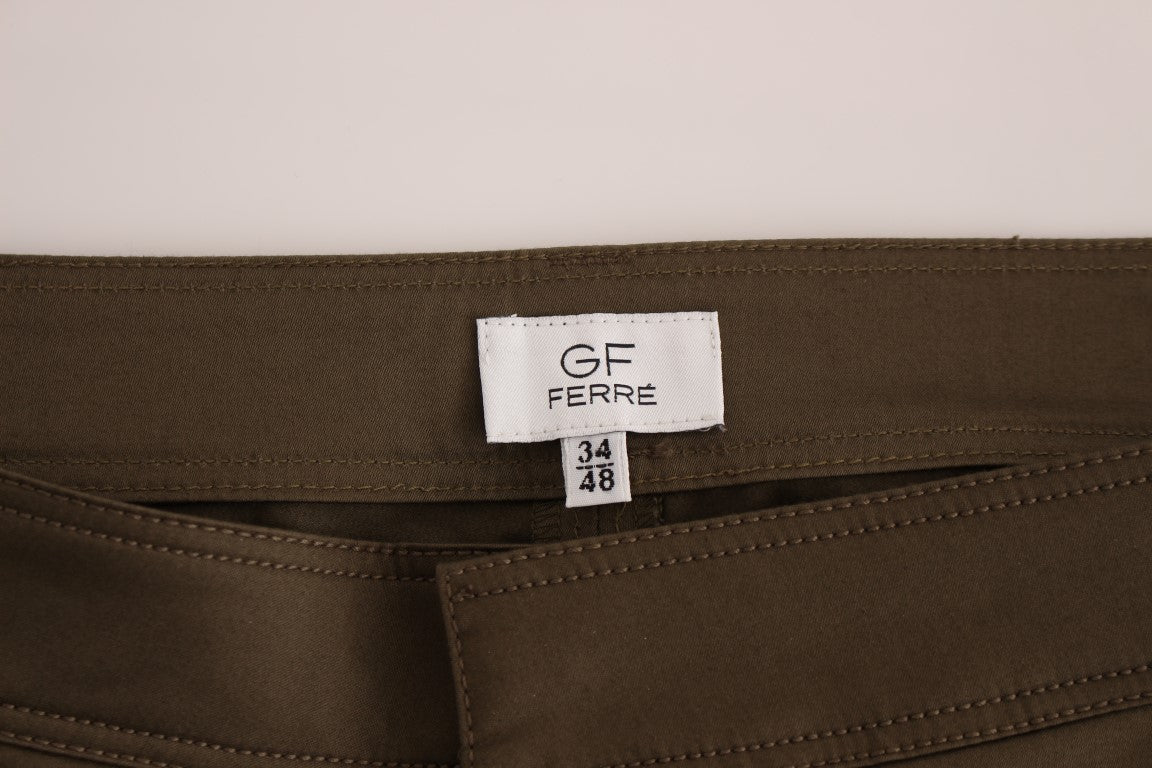 Grüne Cotton Stretch Comfort Fit Hose