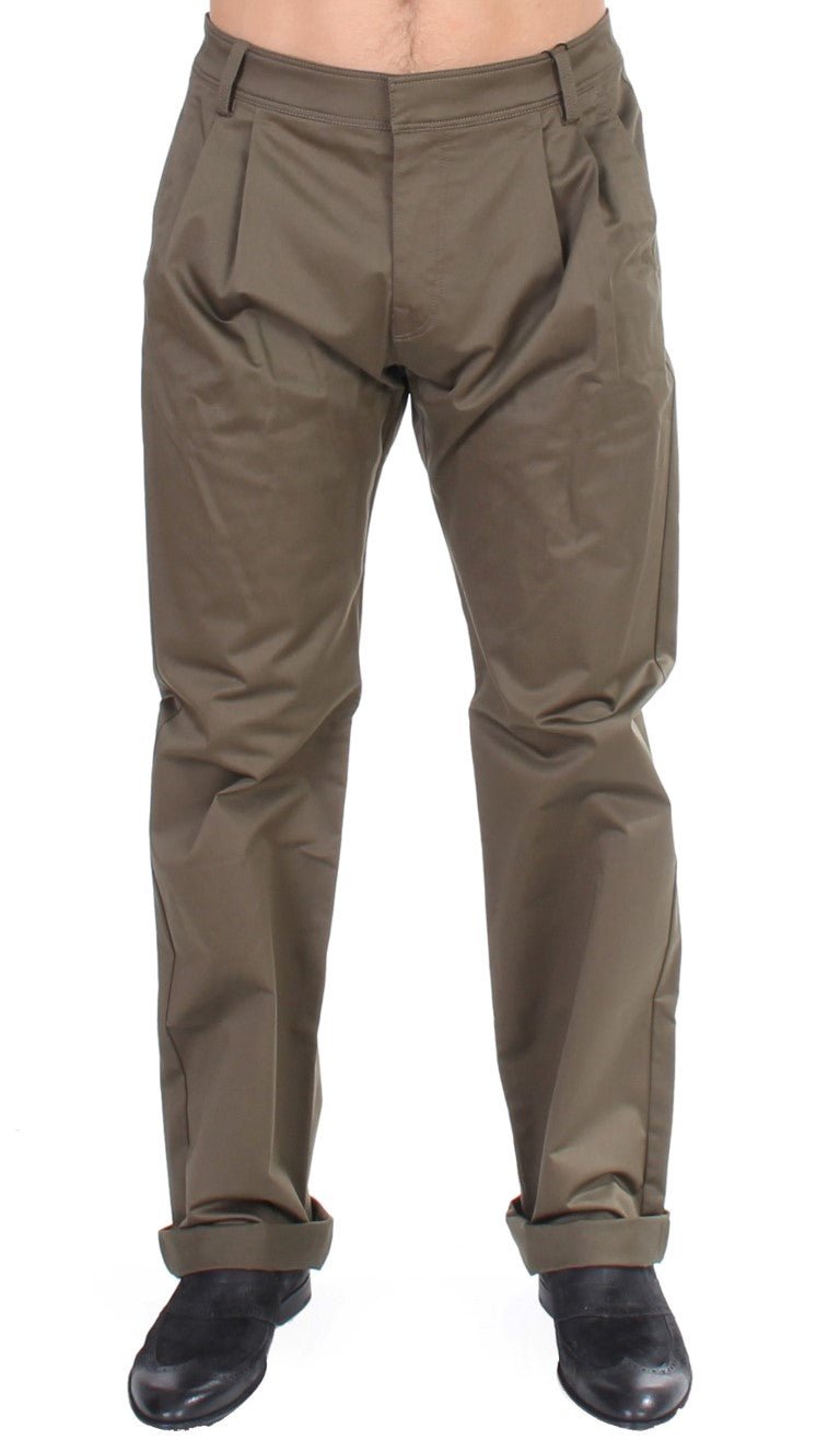 Grüne Cotton Stretch Comfort Fit Hose