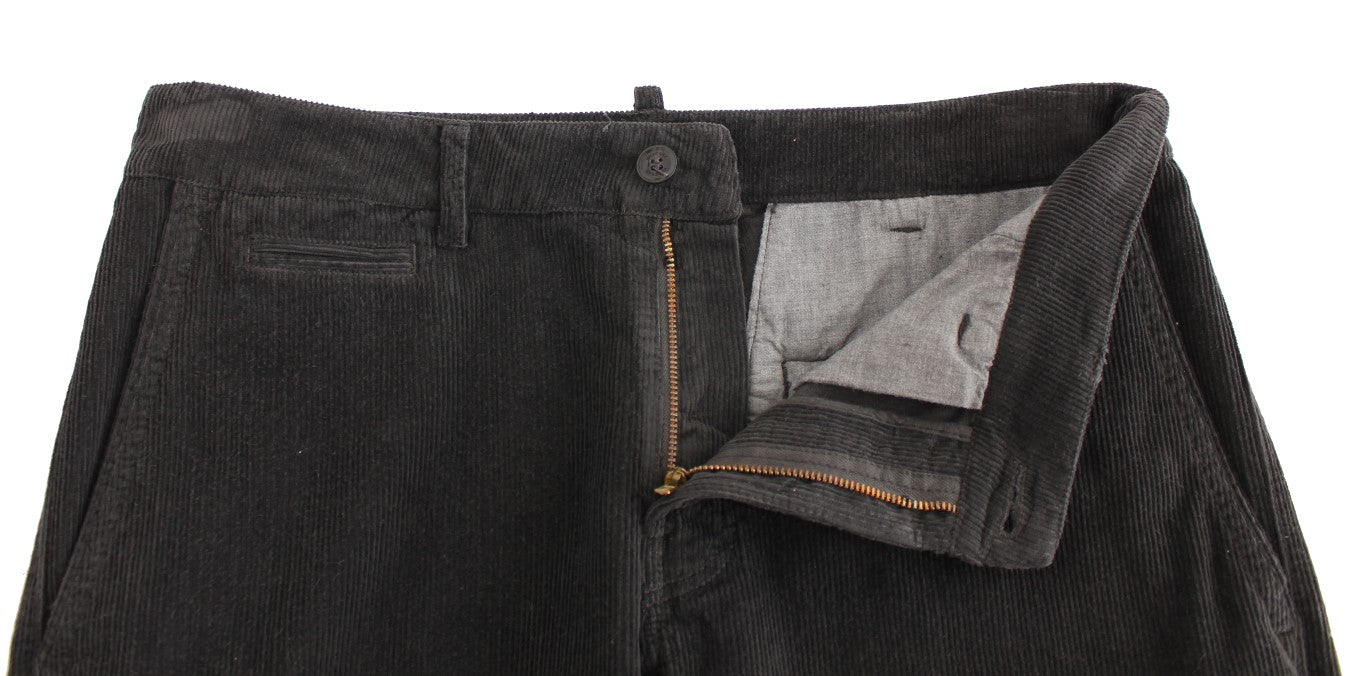 Schwarze Cordhose aus Baumwolle in gerader Passform