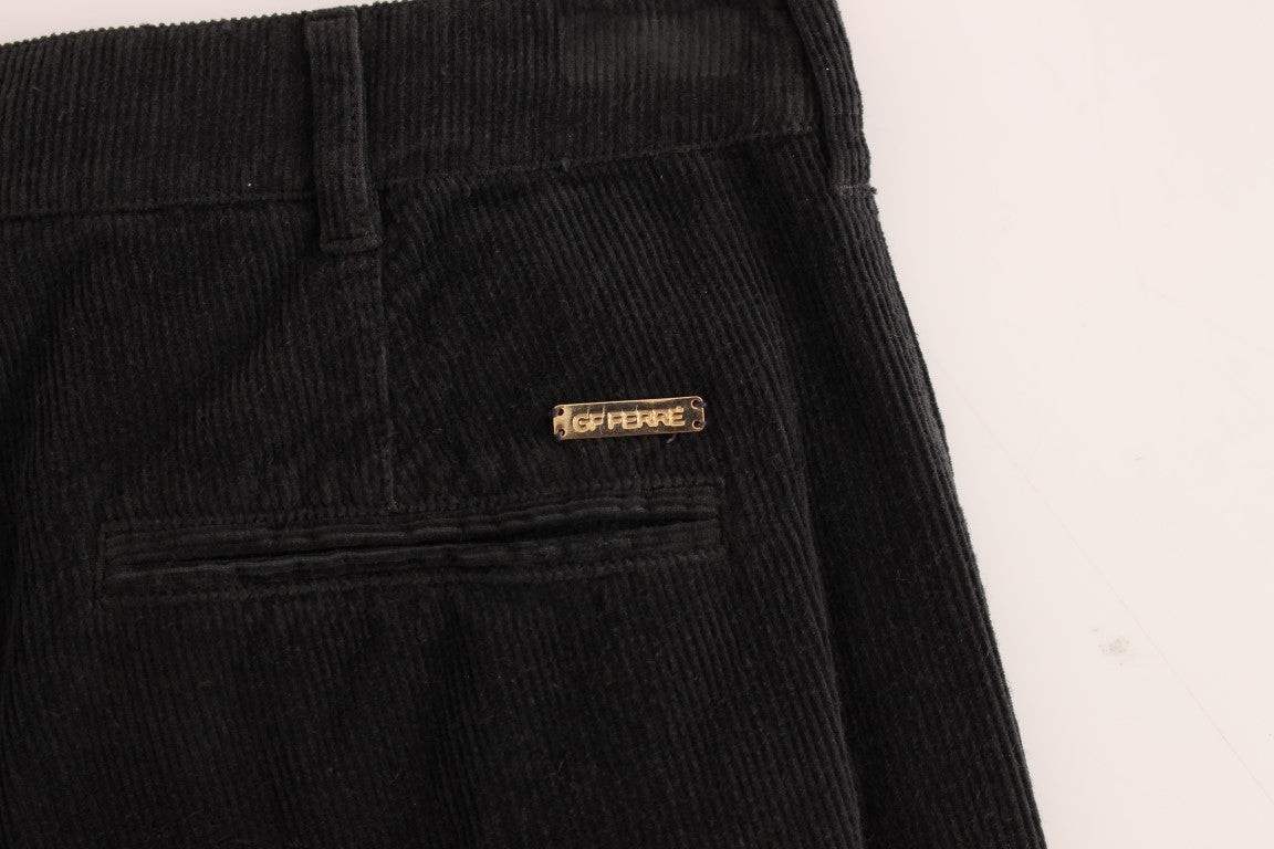 Schwarze Cordhose aus Baumwolle in gerader Passform