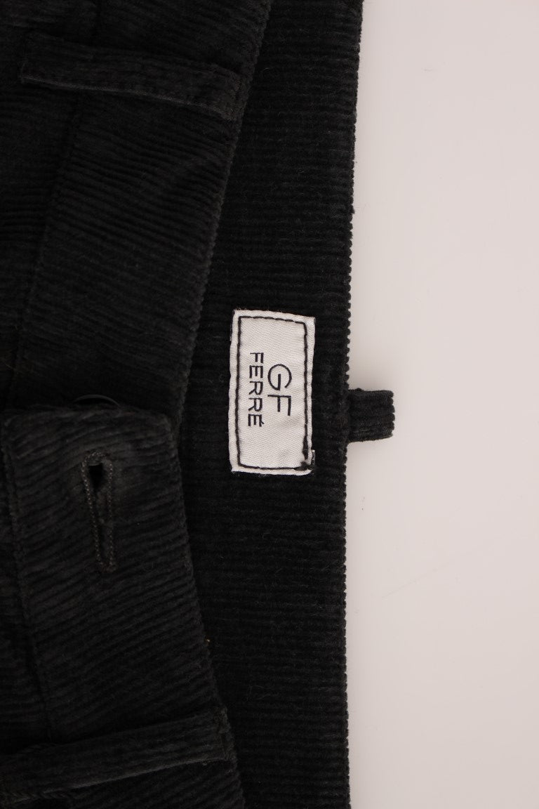 Schwarze Cordhose aus Baumwolle in gerader Passform