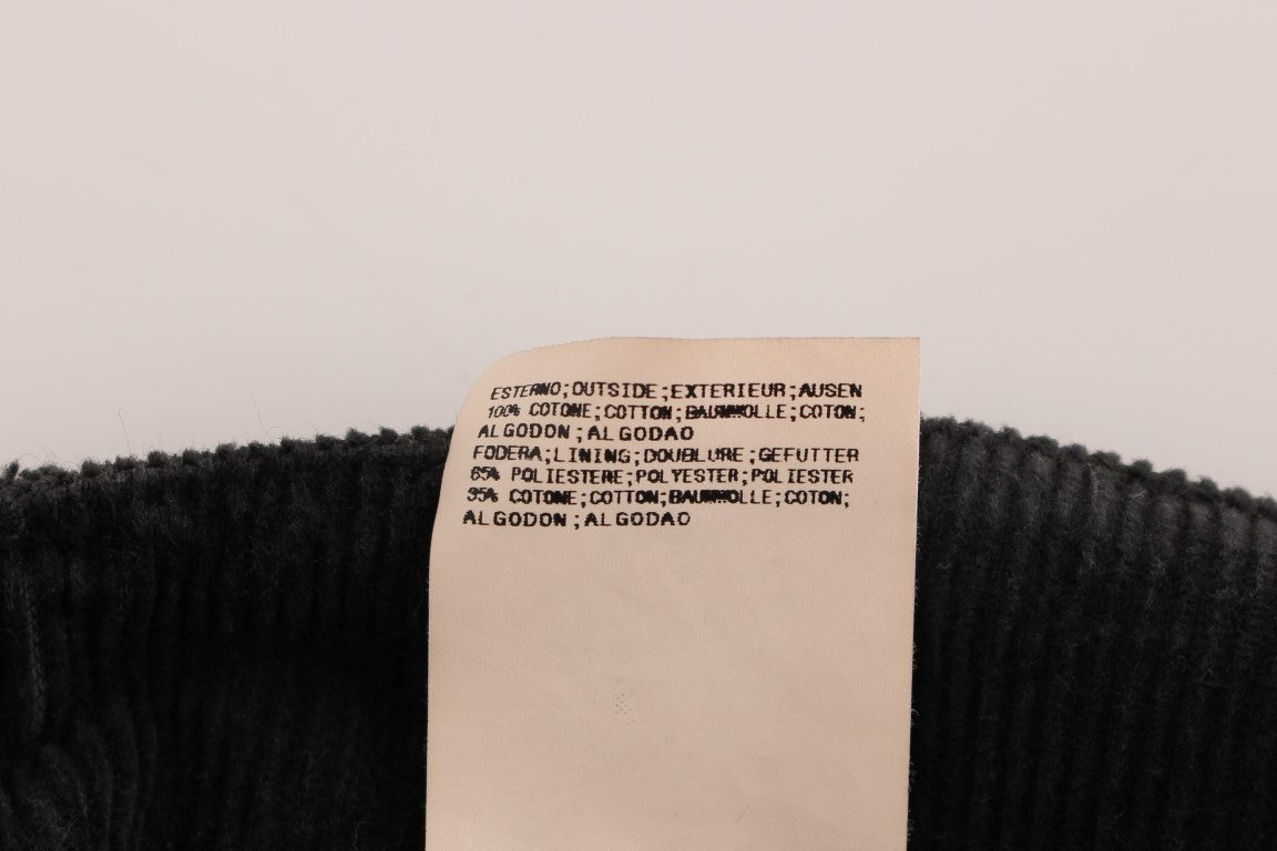 Schwarze Cordhose aus Baumwolle in gerader Passform