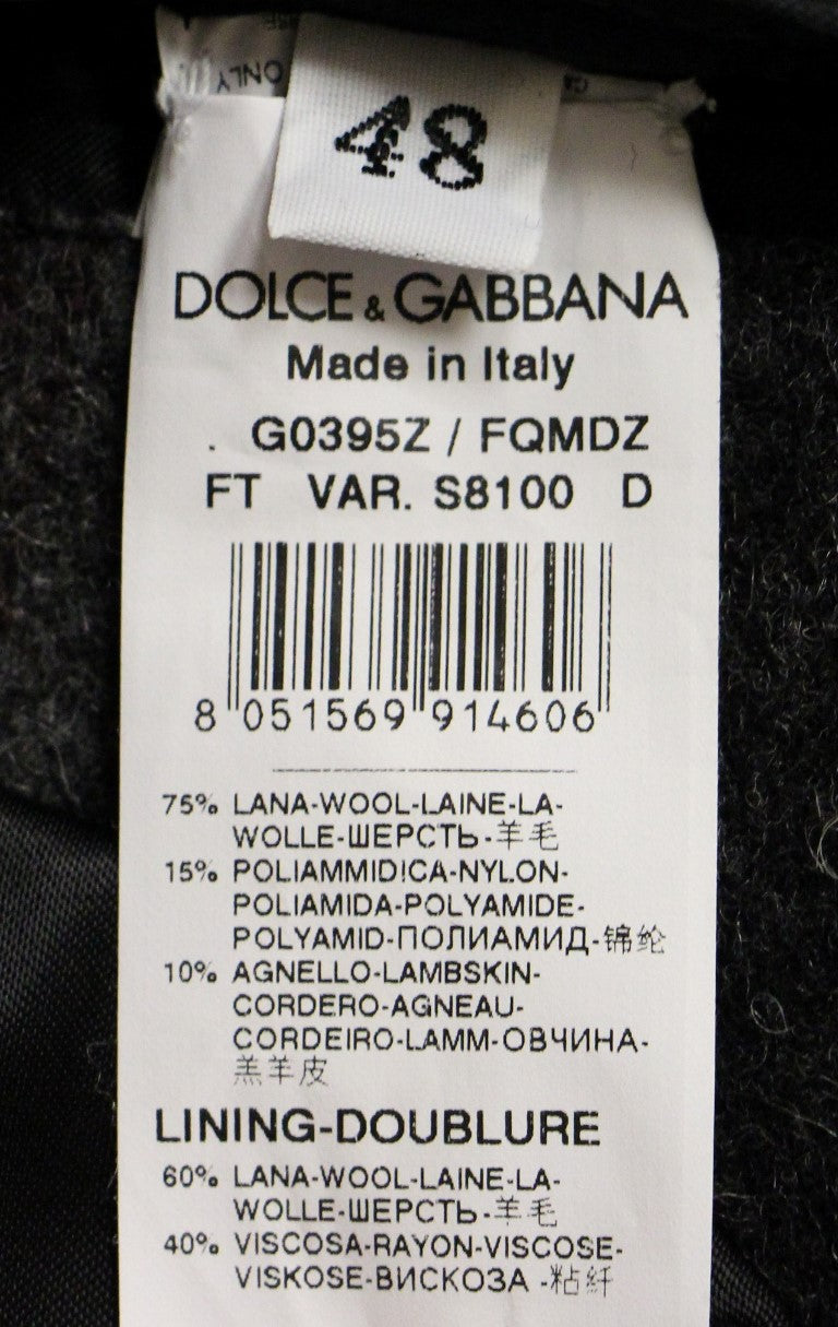 Grauer doppelreihiger Mantel Jacke