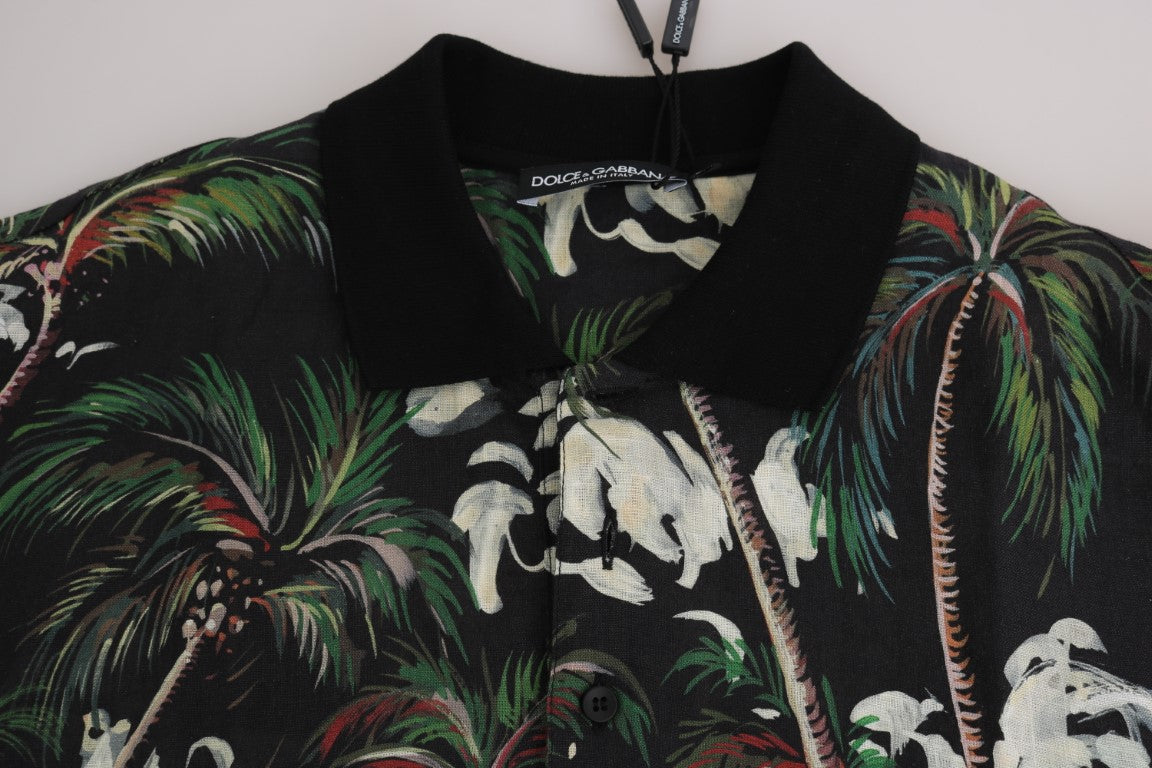 Schwarzes Vulkan Sizilien T-Shirt mit kurzen Ärmeln