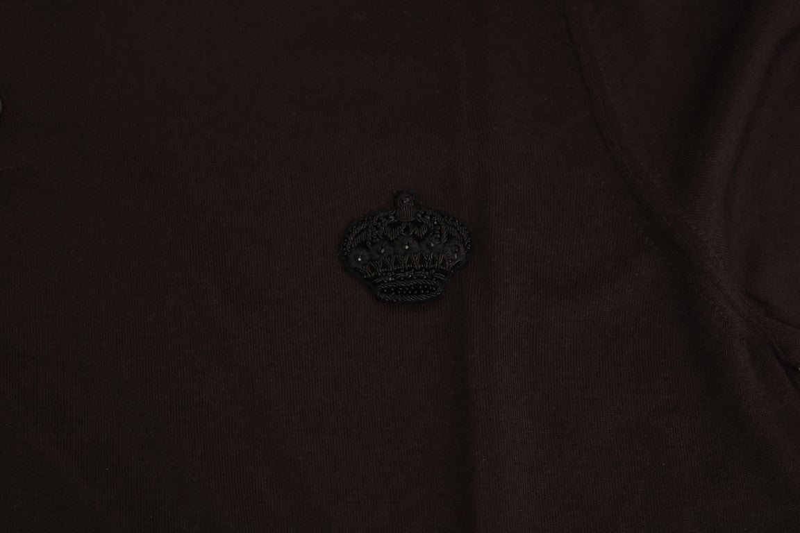 Braunes Polo-T-Shirt mit kurzen Ärmeln