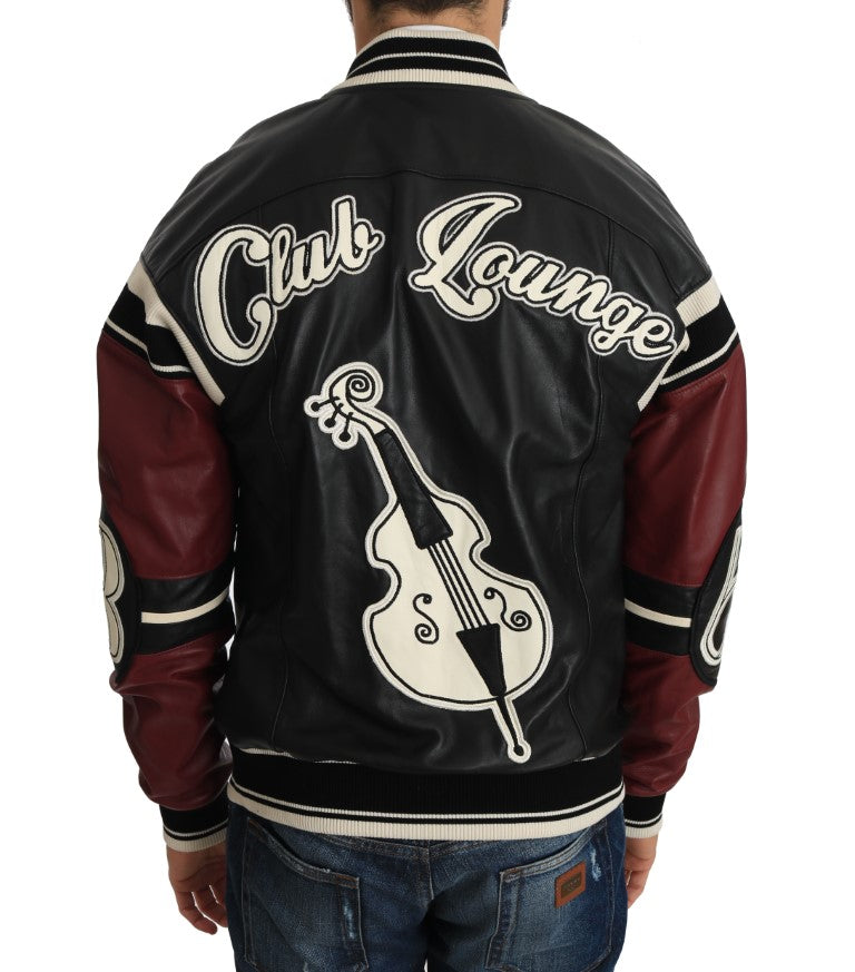 Leder Club Lounge Schwarz Rot Jacke