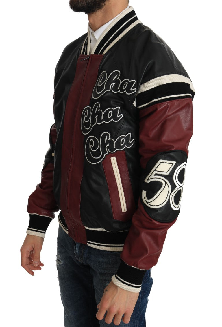 Leder Club Lounge Schwarz Rot Jacke