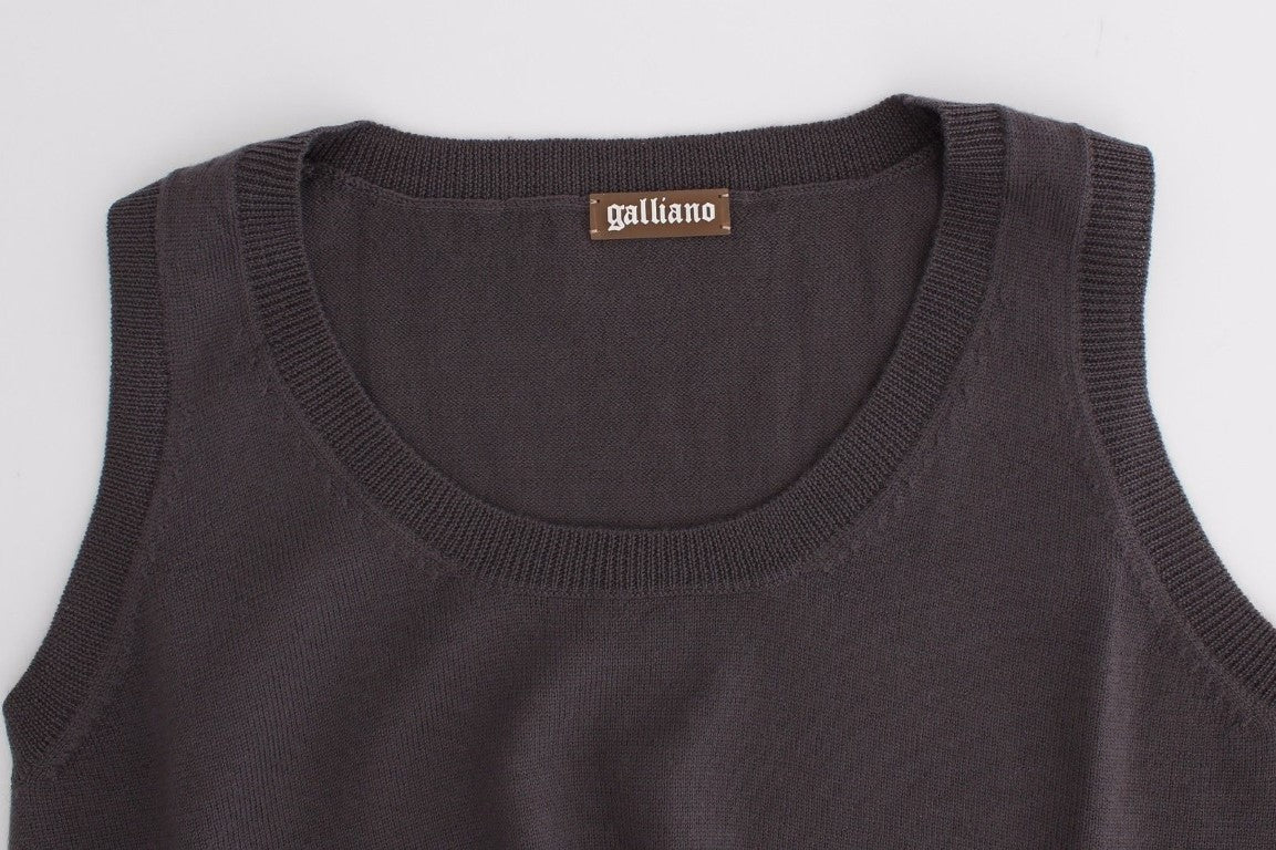 Braunes Strick-Tanktop