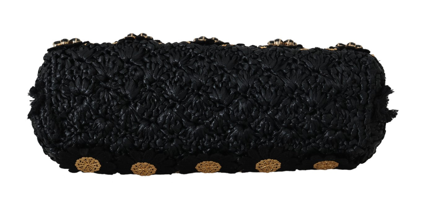VANDA Schwarz Kristall Quaste Gold Charms Party Tasche