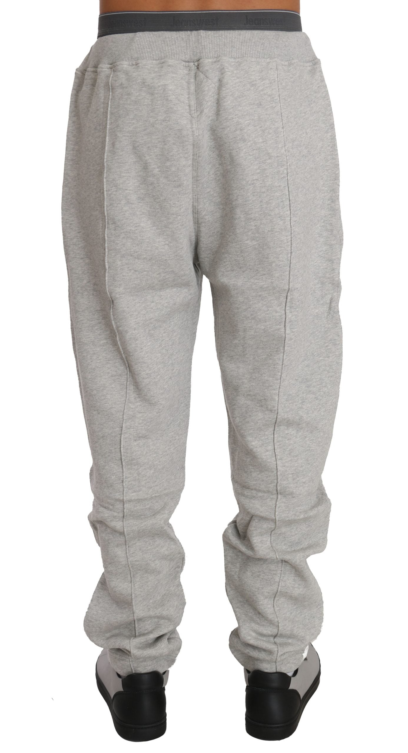 Grauer Baumwollpullover Hose Trainingsanzug