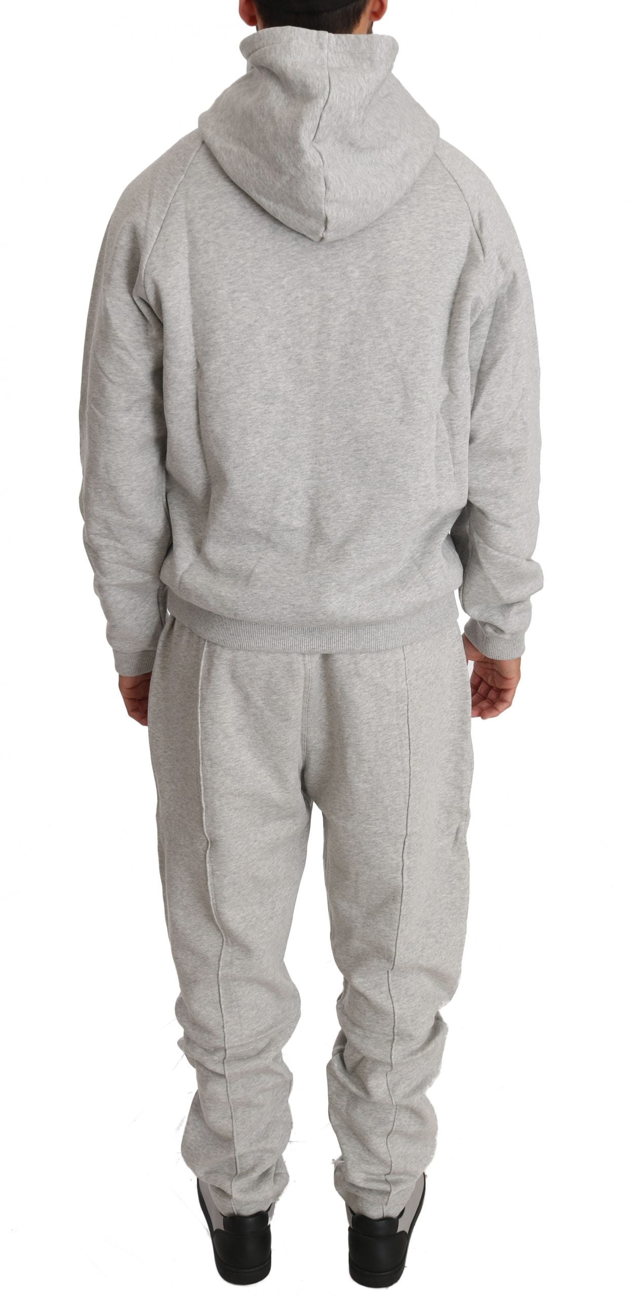 Grauer Baumwollpullover Hose Trainingsanzug