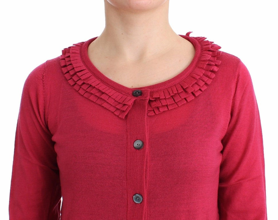 Rosa Wollstrickjacke
