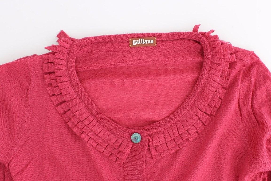 Rosa Wollstrickjacke