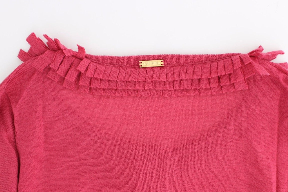 Rosa Wollstrickjacke