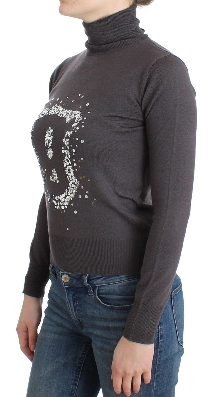 Brauner Rollkragenpullover aus Baumwolle