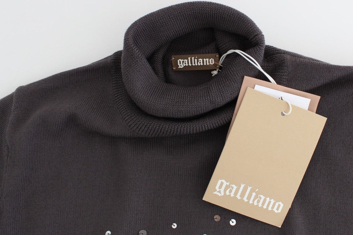 Brauner Rollkragenpullover aus Baumwolle