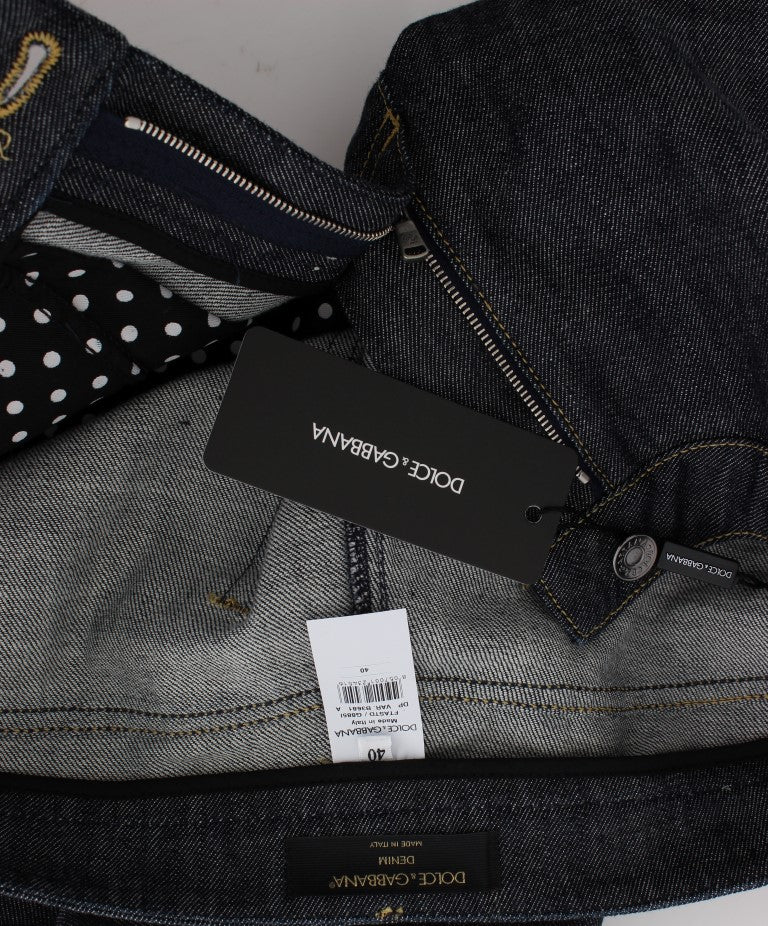 Blaue Oversize-Denim-Jeans aus Baumwolle