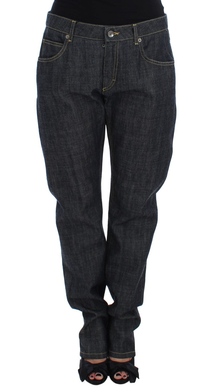 Blaue Oversize-Denim-Jeans aus Baumwolle