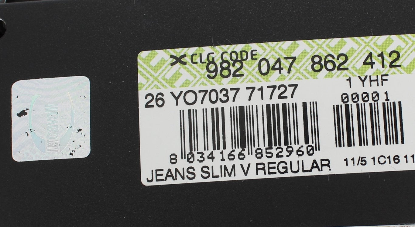 Grün gewaschene Slim Fit Cotton Stretch Jeans