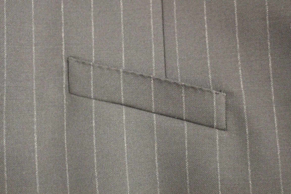 Schwarz gestreifte Logo-Weste aus Wolle