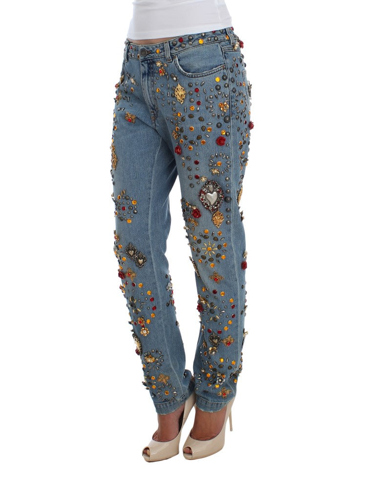 Crystal Roses Herz verschönert Jeans