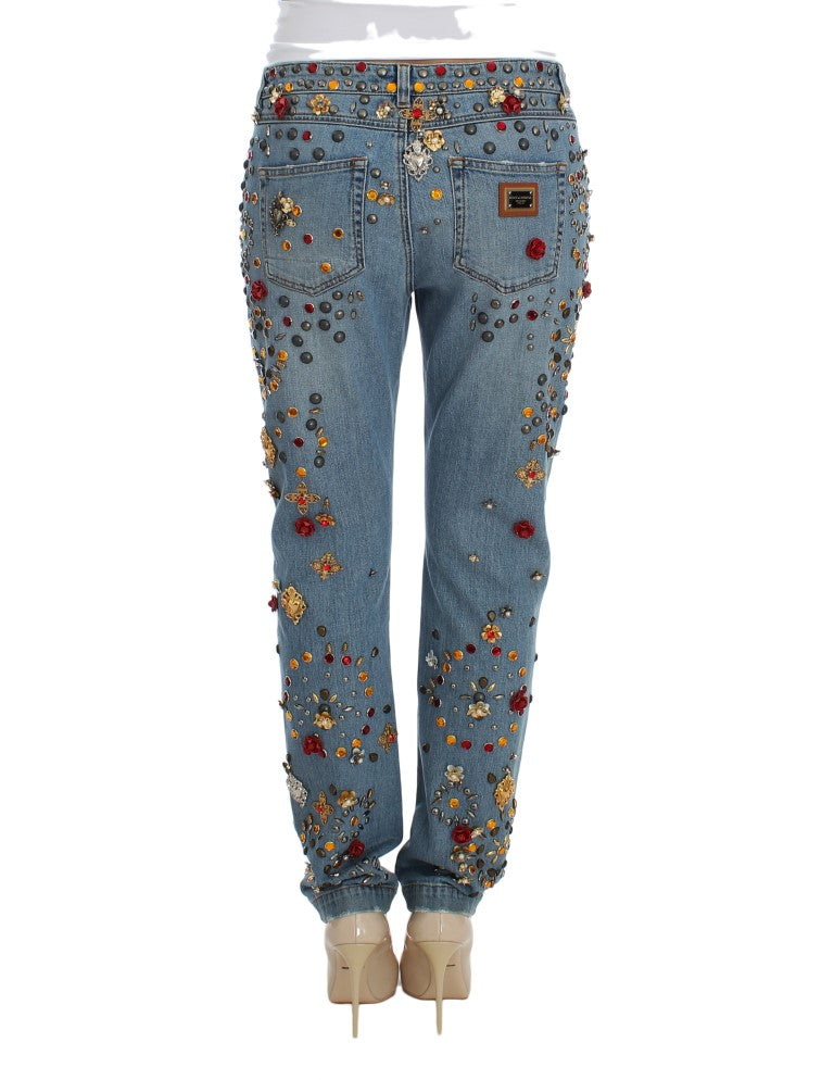 Crystal Roses Herz verschönert Jeans