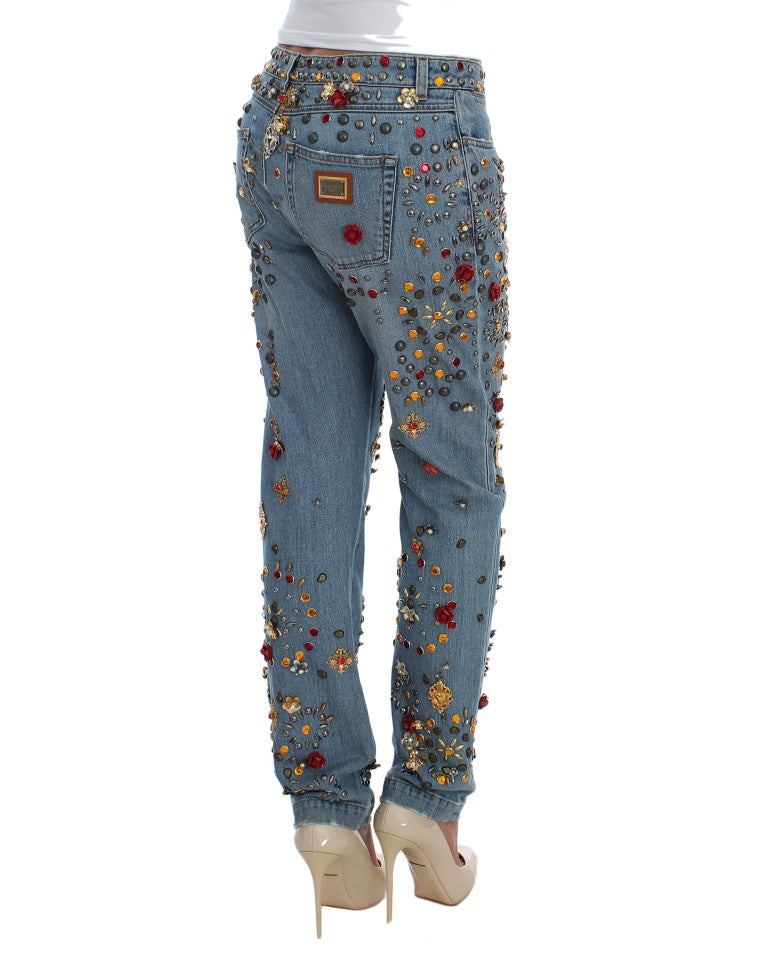 Crystal Roses Herz verschönert Jeans