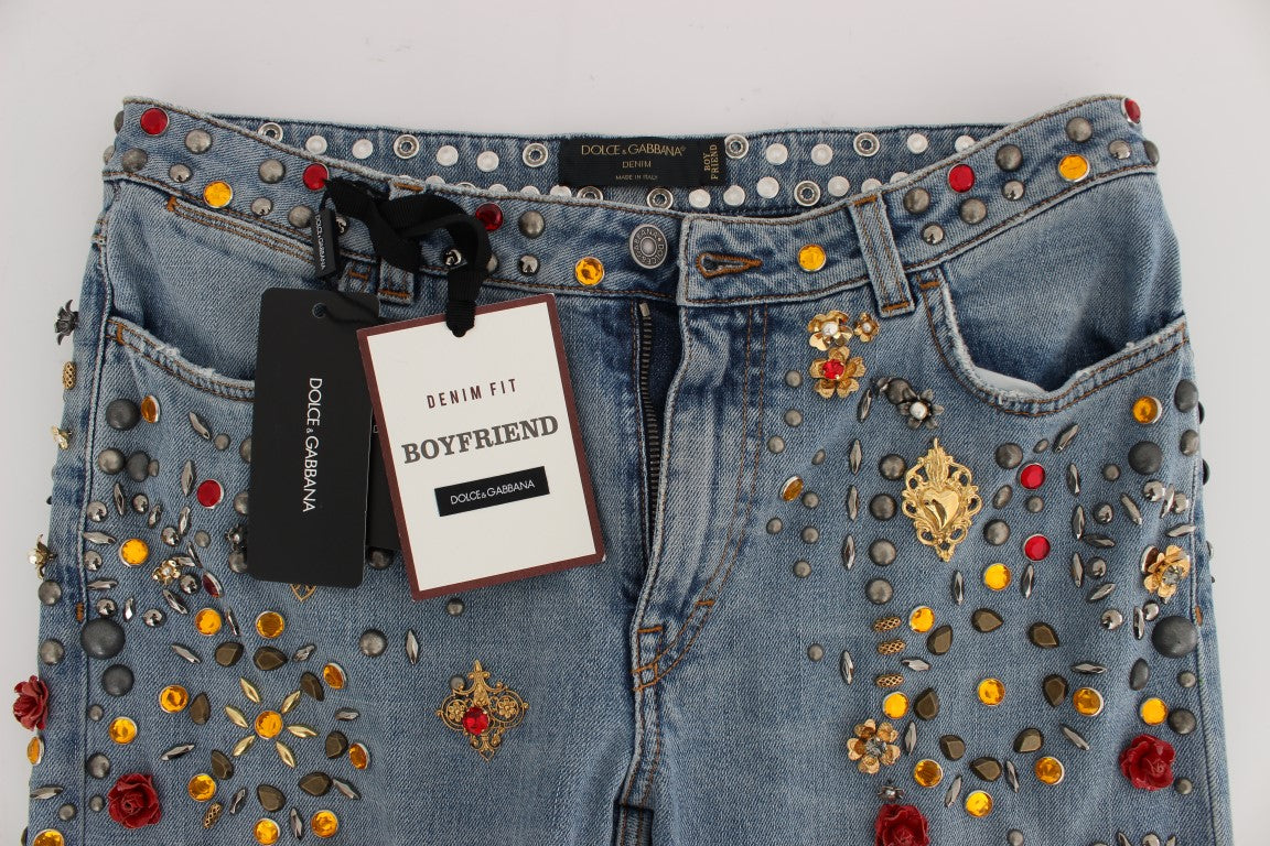Crystal Roses Herz verschönert Jeans