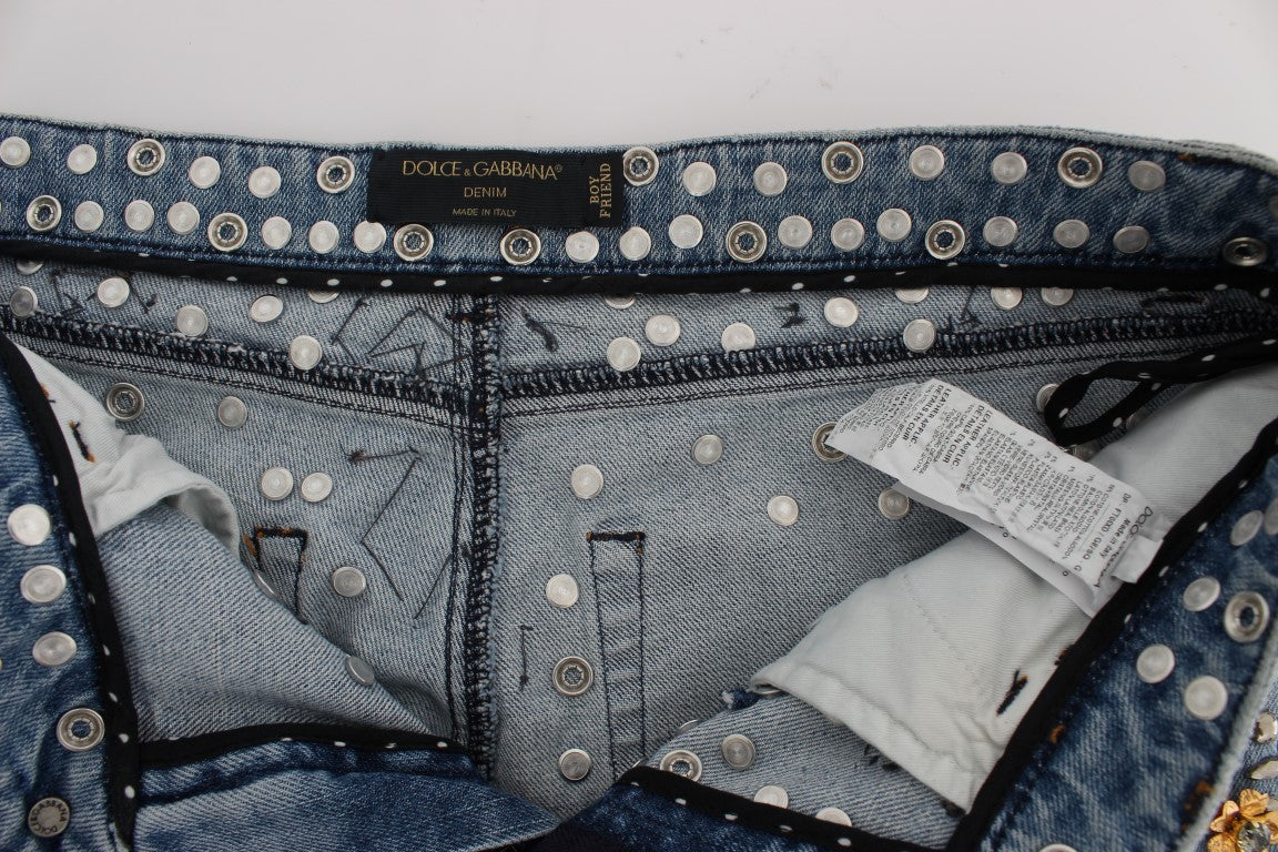 Crystal Roses Herz verschönert Jeans