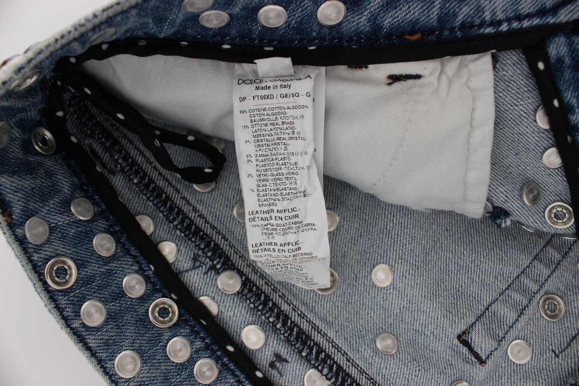 Crystal Roses Herz verschönert Jeans