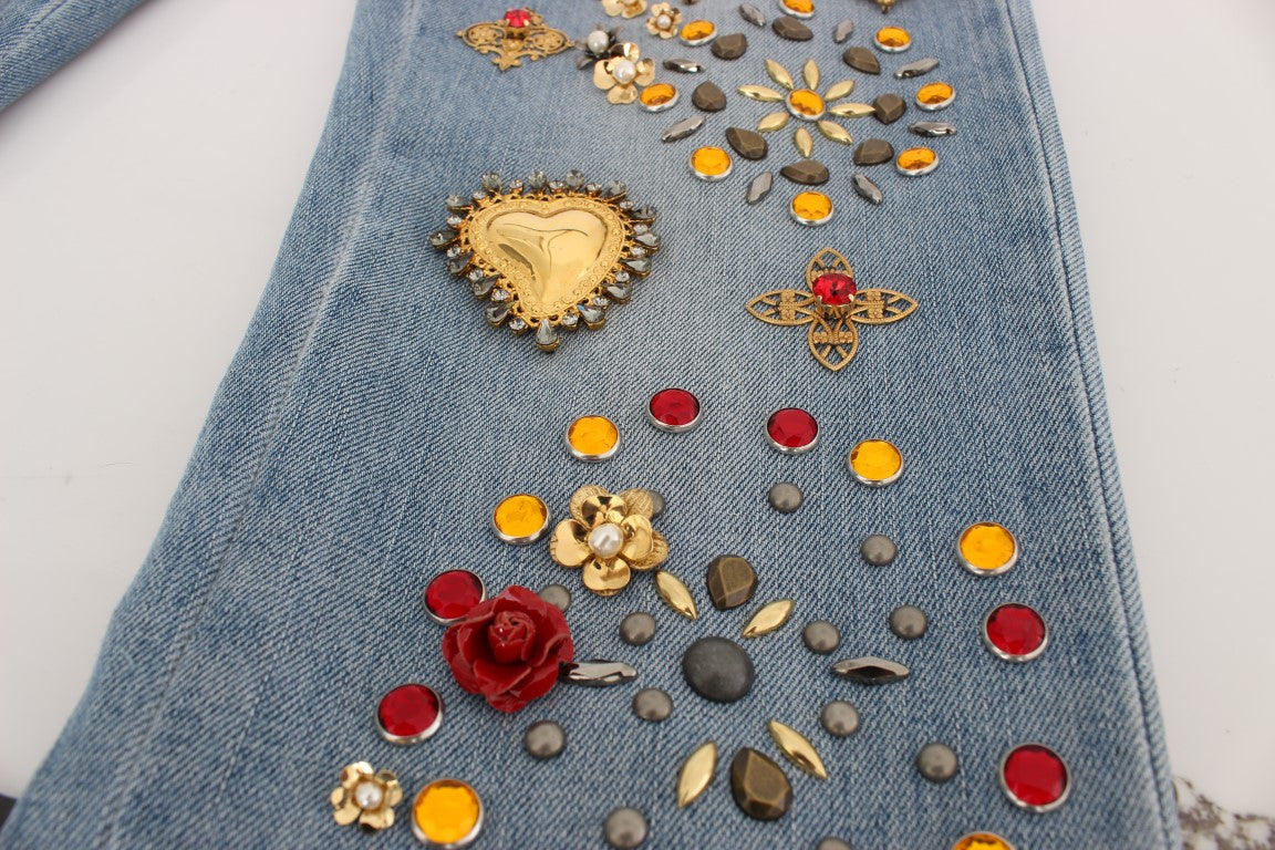 Crystal Roses Herz verschönert Jeans