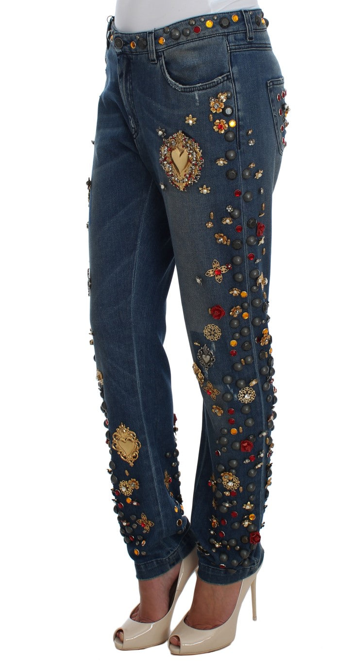 Crystal Roses Herz verschönert Jeans
