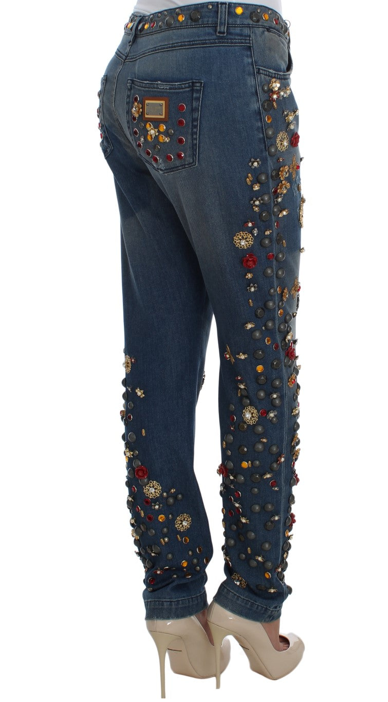 Crystal Roses Herz verschönert Jeans