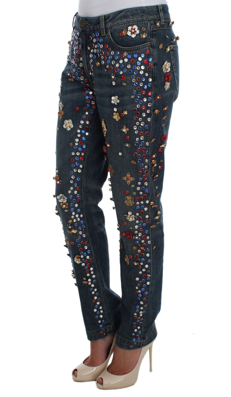 Crystal Roses Herz verschönert Jeans