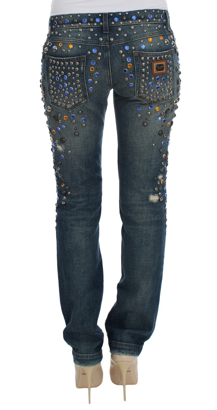 Kristallverzierte GIRLY Slim Fit Jeans