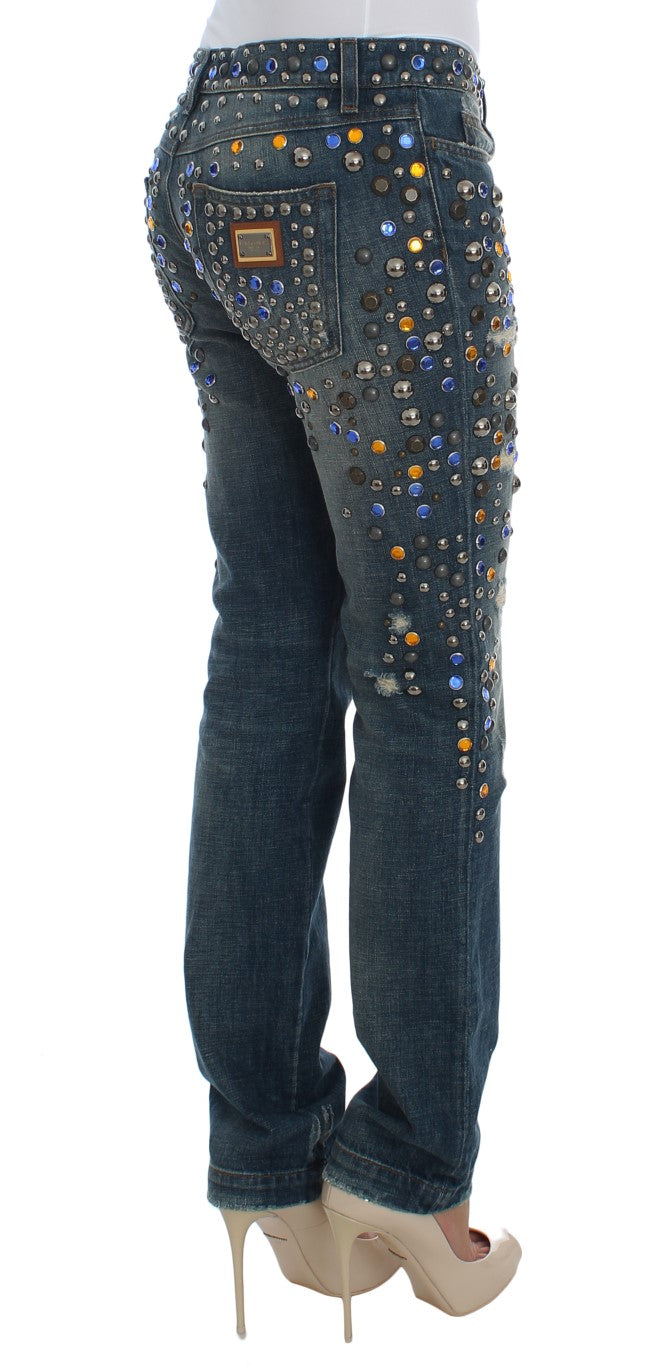 Kristallverzierte GIRLY Slim Fit Jeans