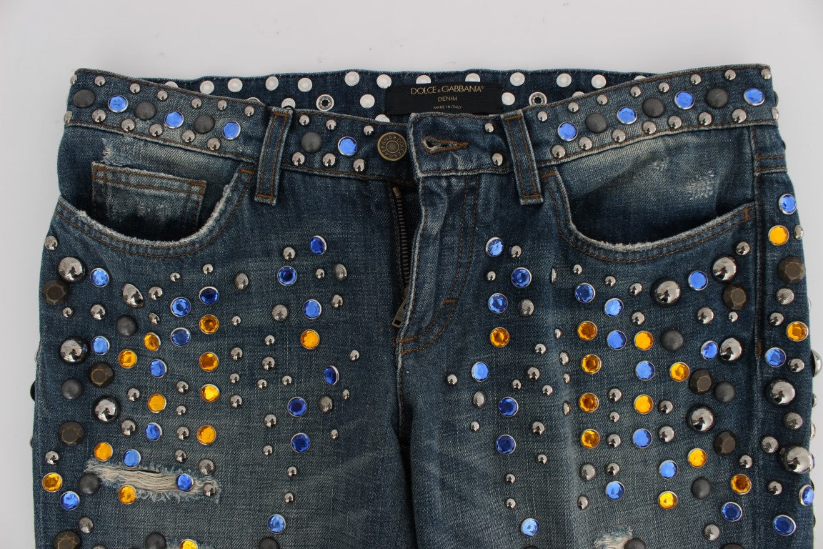 Kristallverzierte GIRLY Slim Fit Jeans