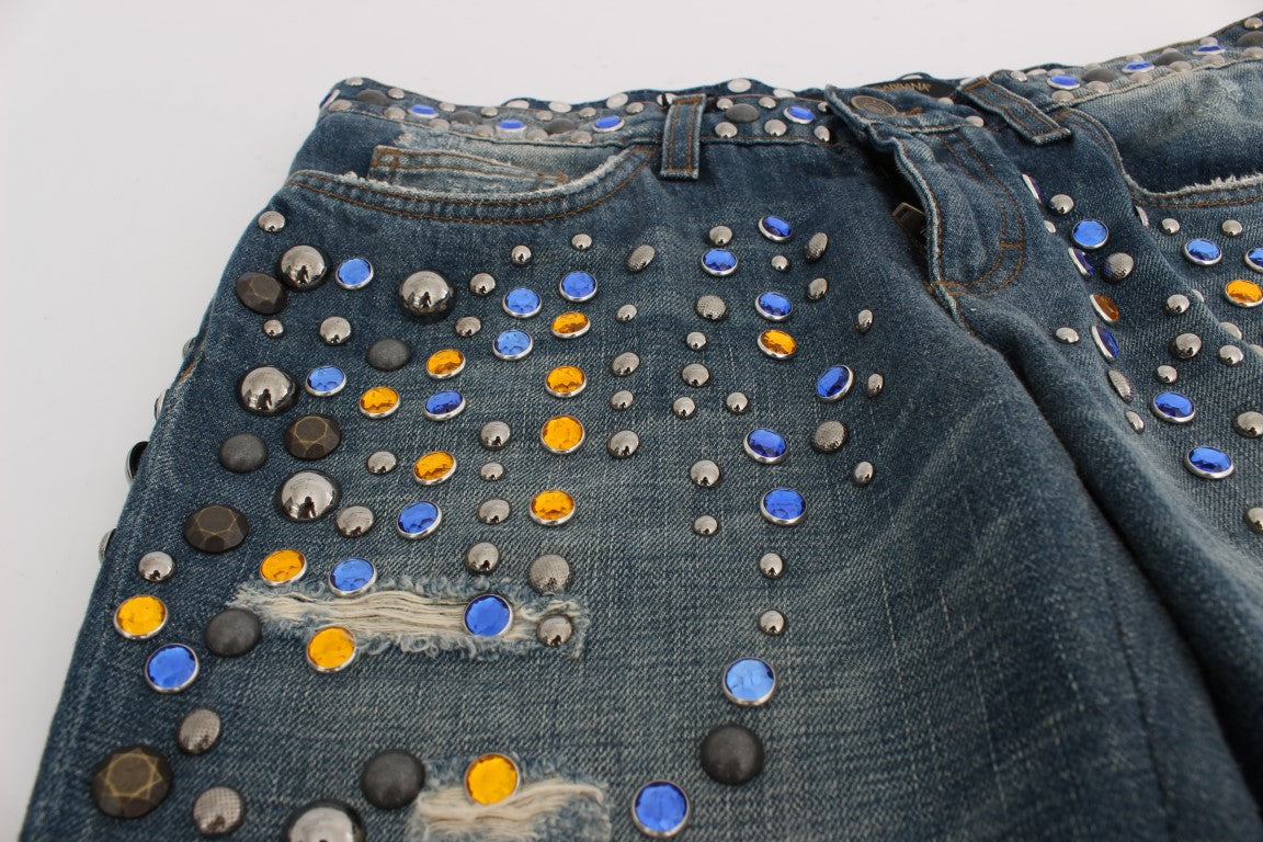 Kristallverzierte GIRLY Slim Fit Jeans