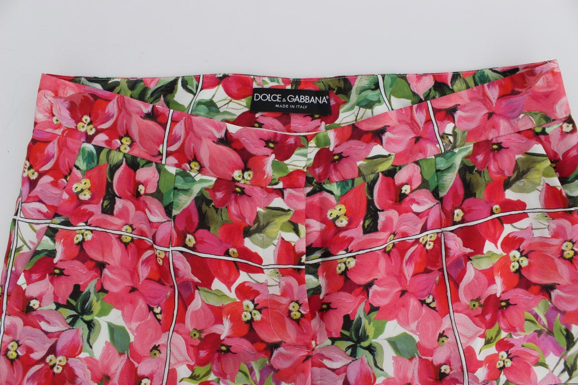Multicolor Floral Knee Capris Shorts Hosen