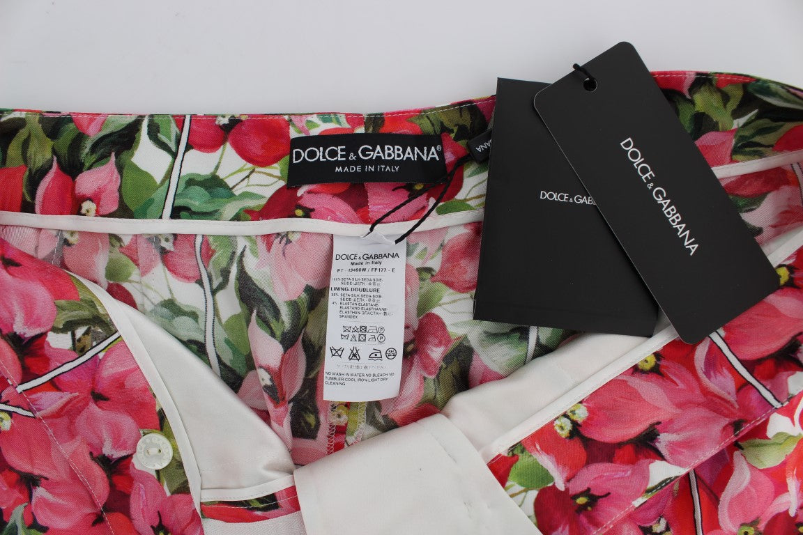 Multicolor Floral Knee Capris Shorts Hosen
