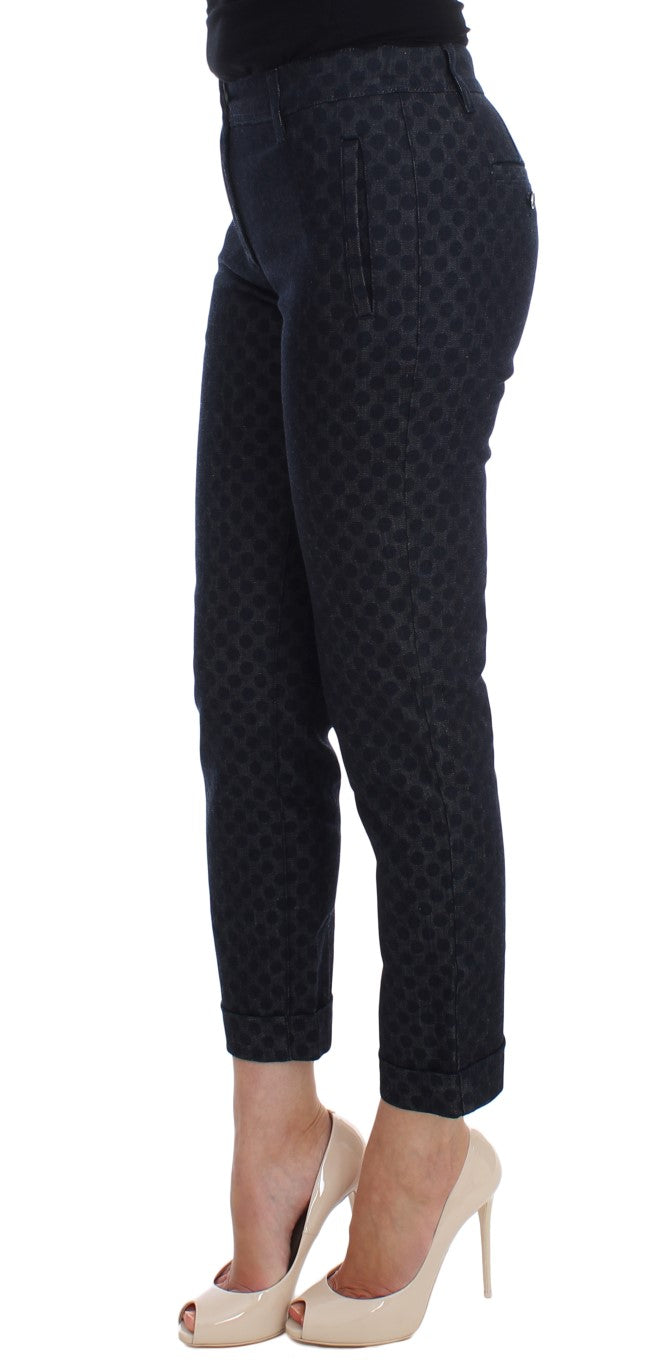 Gepunktete schmale Caprihose
